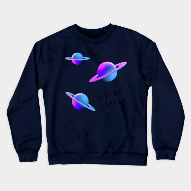 Trippy Saturn Crewneck Sweatshirt by Nixart